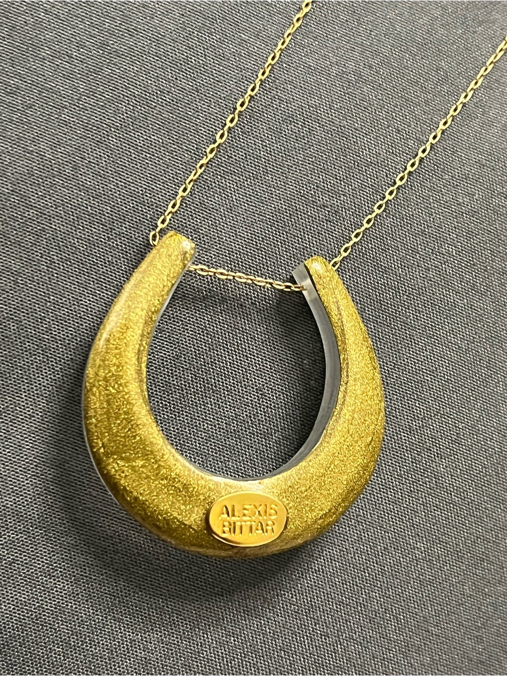 Alexis Bittar Gold Horseshoe Pendant Necklace goldfild